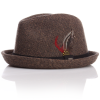 Brixton Stroll Fedora Hat Brown Black Herringbone