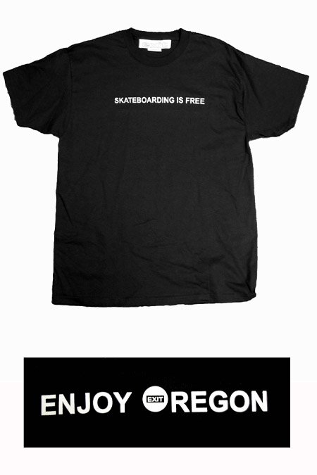 EXIT Mens Skateboarding is Free T-shirt (black)