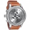 NIXON 5130 Leather Chrono Watch Saddle