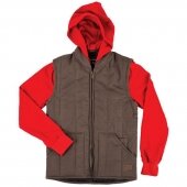 Brixton Ruger Zip Hoody Brown/Red Fleece
