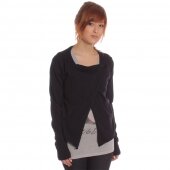 Volcom Don't Fret Long Sleeve Sweater Wrap Black