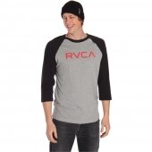 Rvca Big 3/4 Sleeve Grey Black