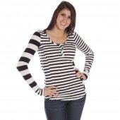 Volcom Womens Times Lines Hooded Long Sleeve Shirt Black